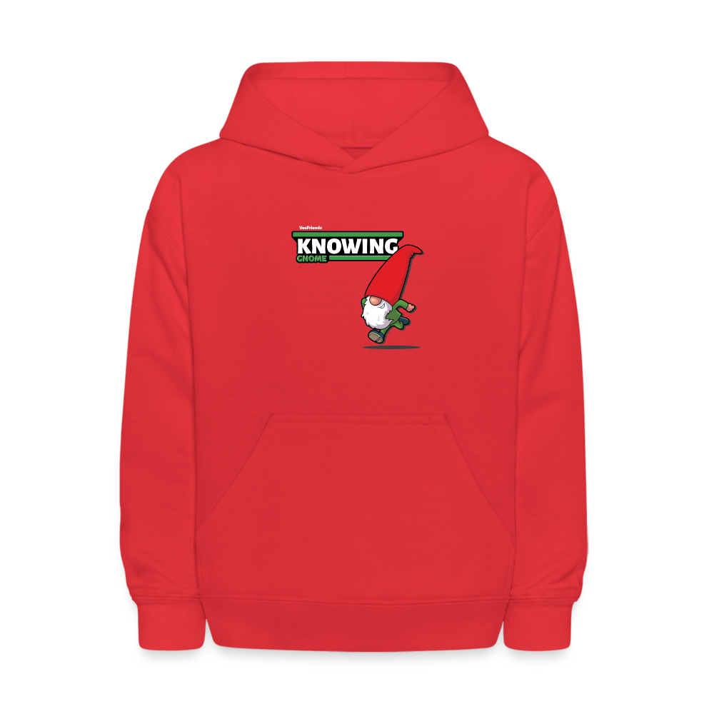 Knowing Gnome Character Comfort Kids Hoodie - red