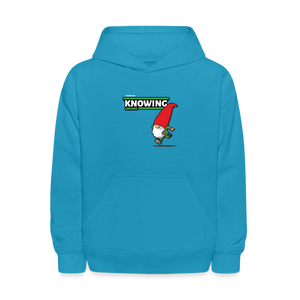 Knowing Gnome Character Comfort Kids Hoodie - turquoise