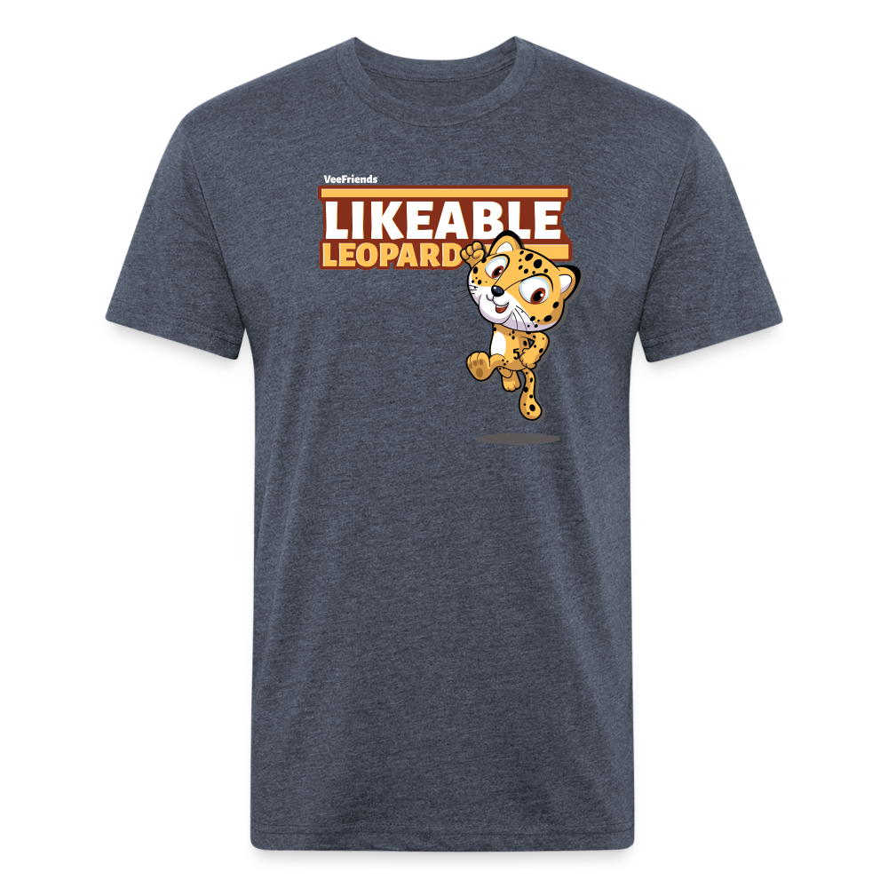 Likeable Leopard Character Comfort Adult Tee - heather navy