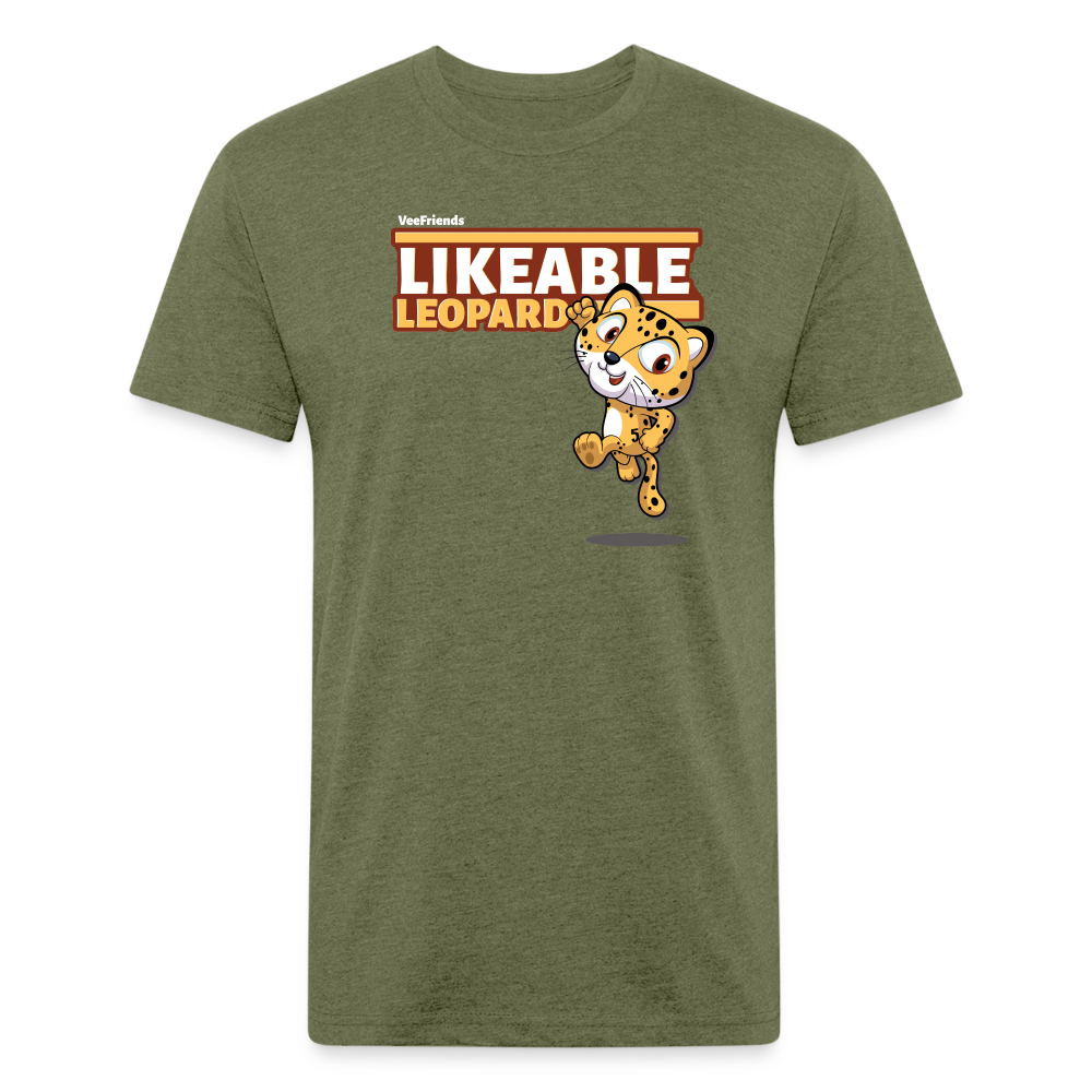 Likeable Leopard Character Comfort Adult Tee - heather military green