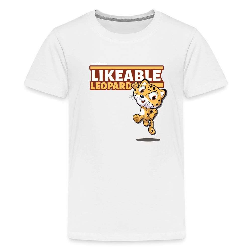 Likeable Leopard Character Comfort Kids Tee - white