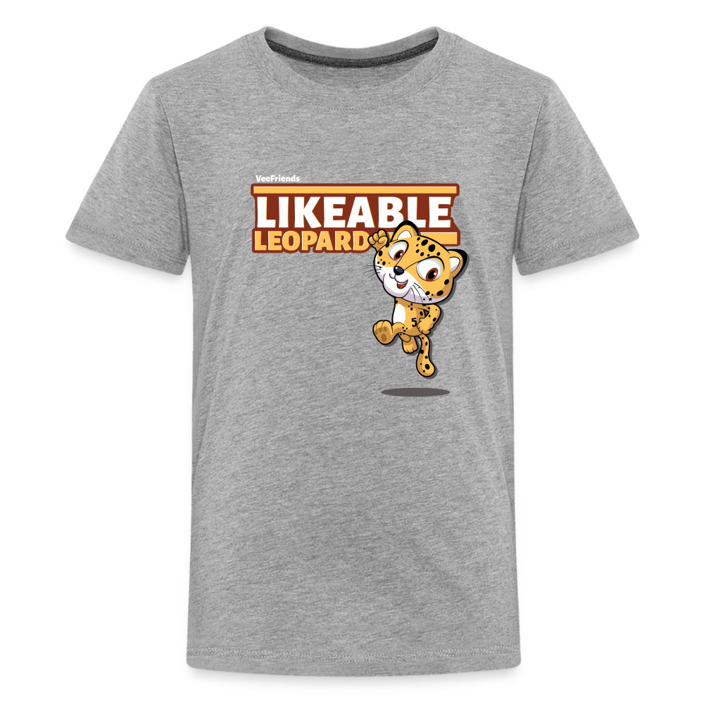 Likeable Leopard Character Comfort Kids Tee - heather gray
