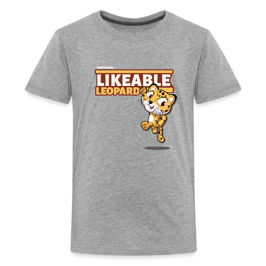 Likeable Leopard Character Comfort Kids Tee - heather gray