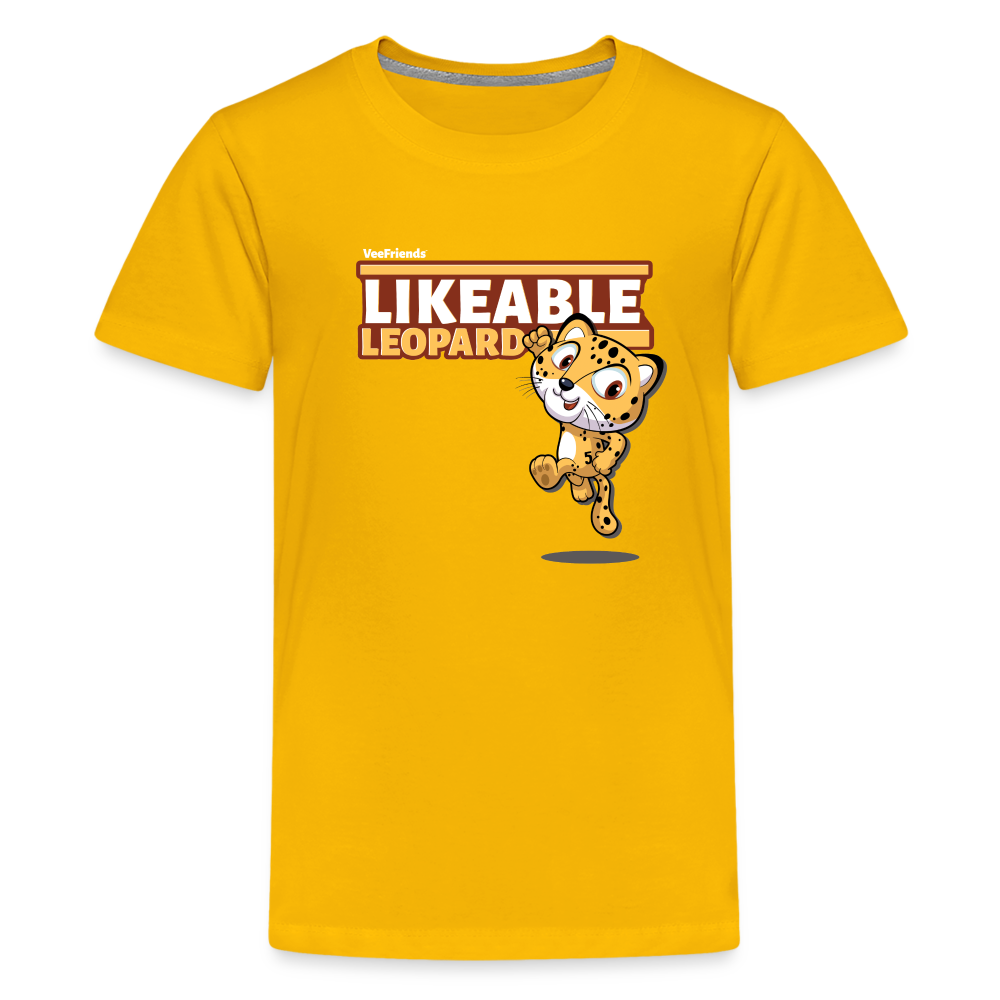 Likeable Leopard Character Comfort Kids Tee - sun yellow