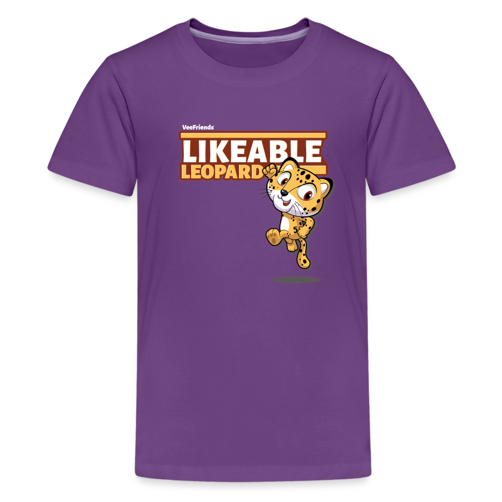 Likeable Leopard Character Comfort Kids Tee - purple