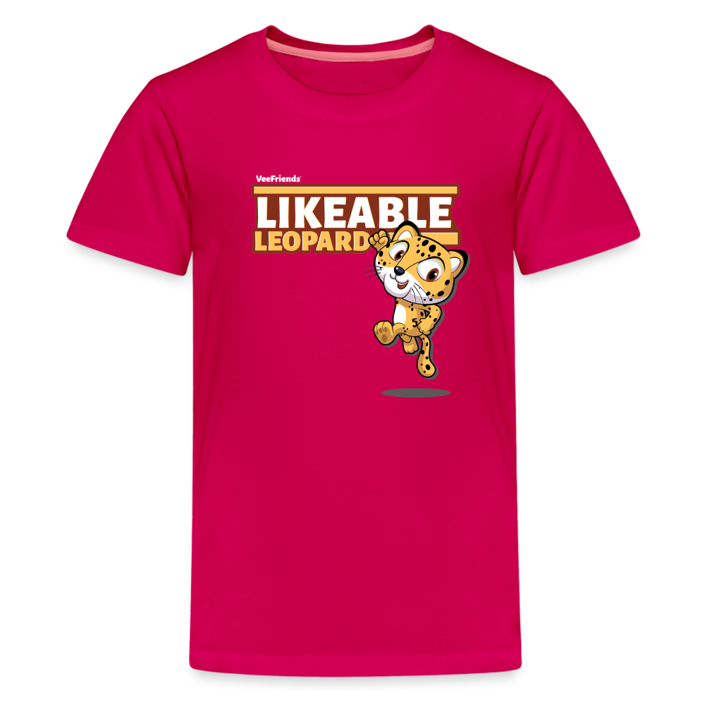 Likeable Leopard Character Comfort Kids Tee - dark pink