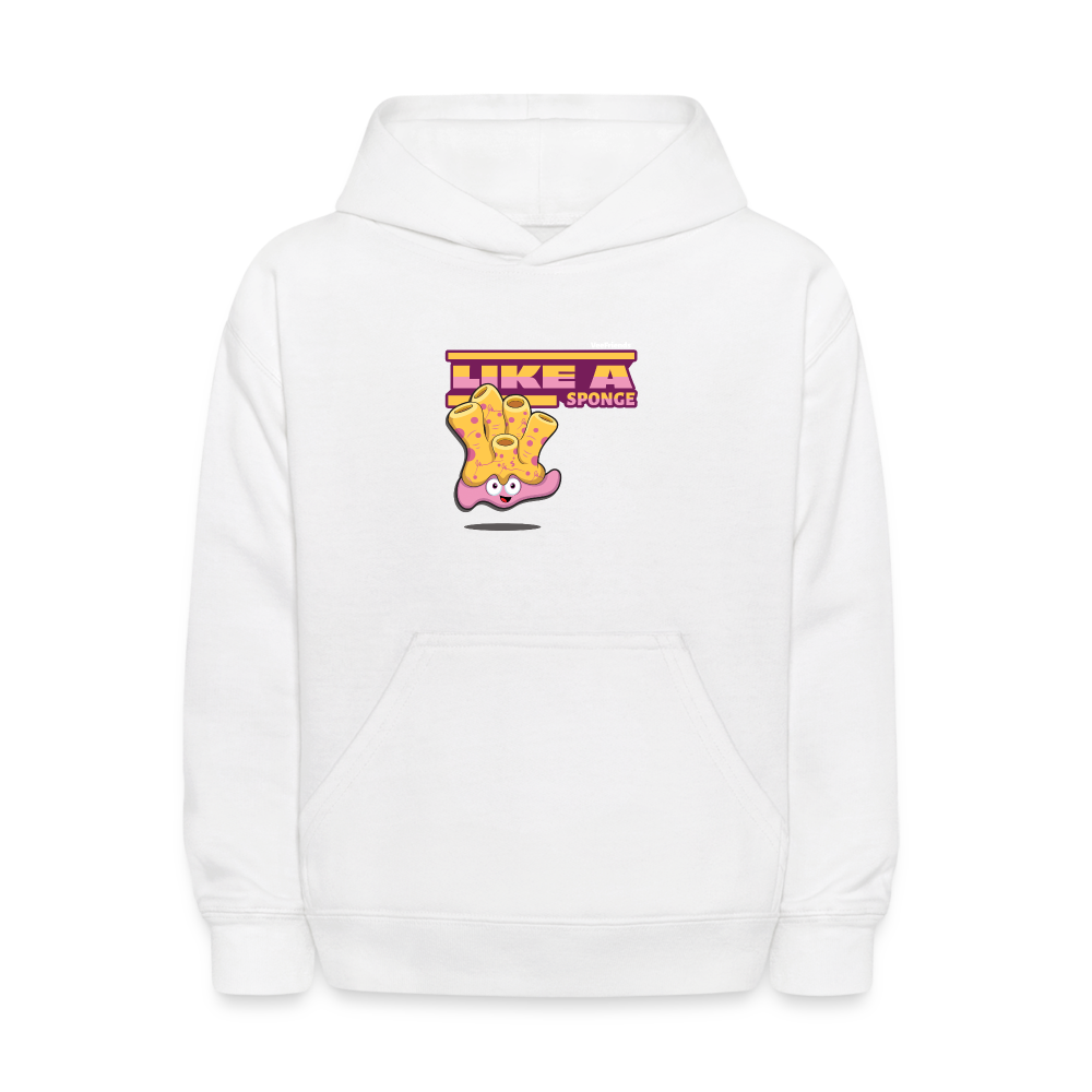 
            
                Load image into Gallery viewer, Like A Sponge Character Comfort Kids Hoodie - white
            
        