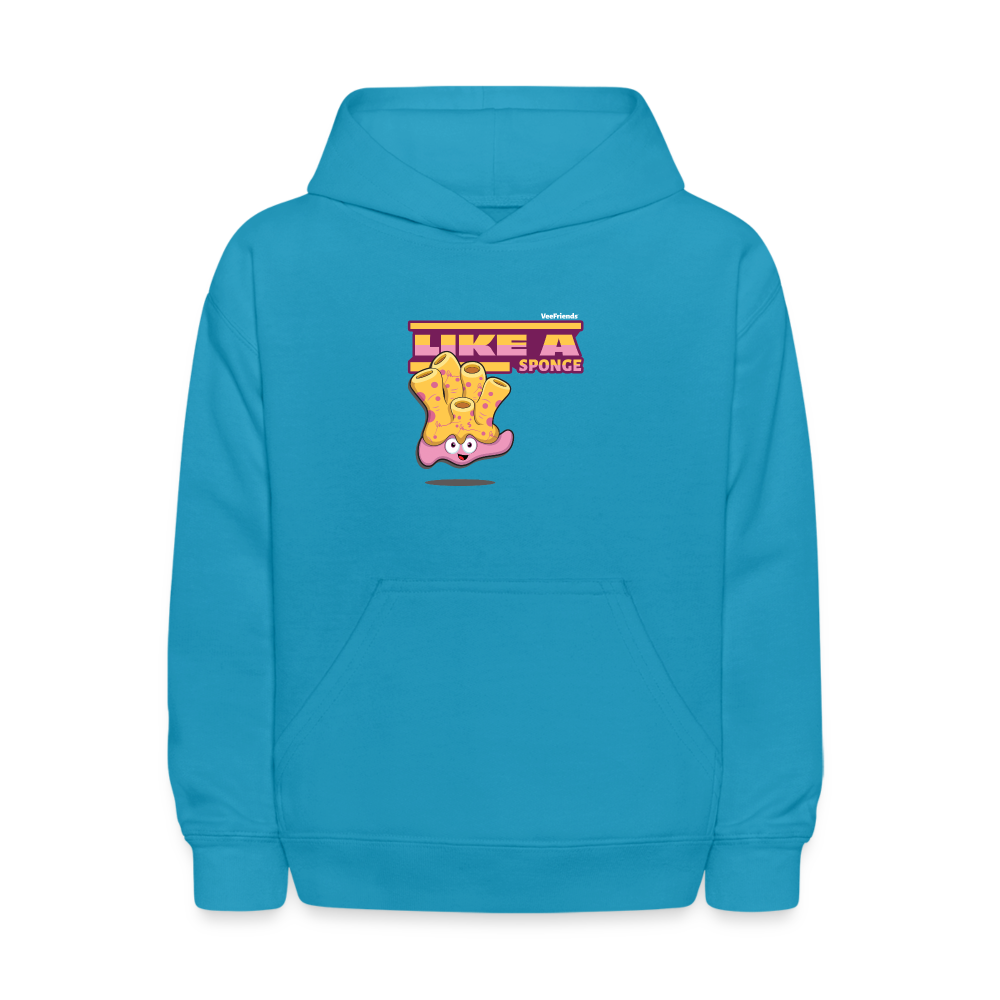 
            
                Load image into Gallery viewer, Like A Sponge Character Comfort Kids Hoodie - turquoise
            
        