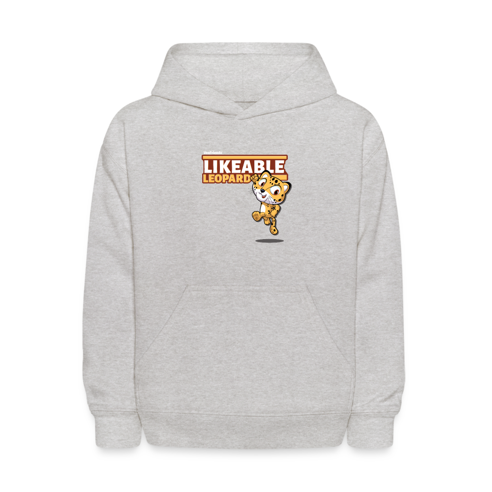Likeable Leopard Character Comfort Kids Hoodie - heather gray