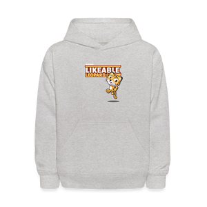 
            
                Load image into Gallery viewer, Likeable Leopard Character Comfort Kids Hoodie - heather gray
            
        