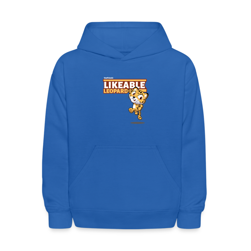Likeable Leopard Character Comfort Kids Hoodie - royal blue
