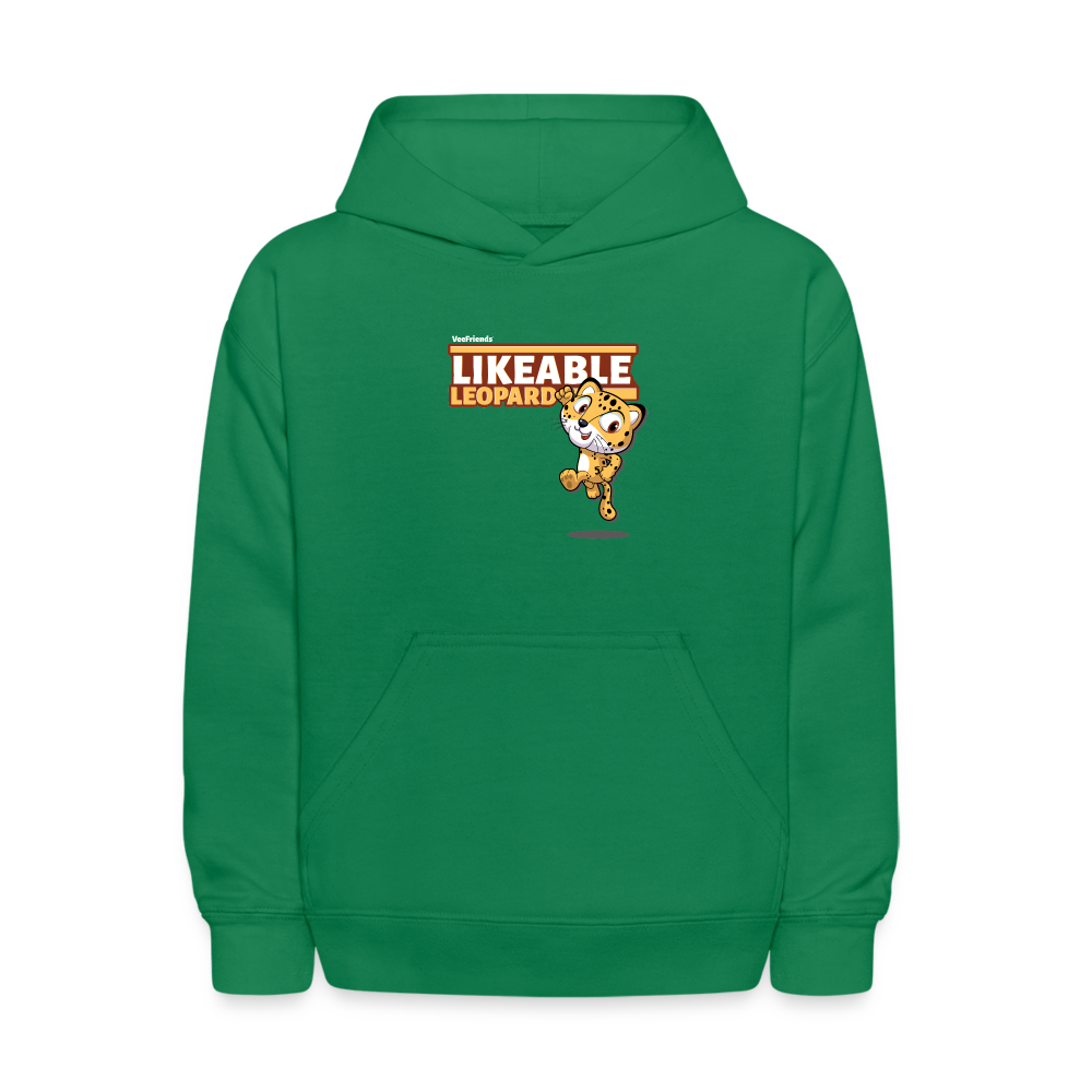 Likeable Leopard Character Comfort Kids Hoodie - kelly green