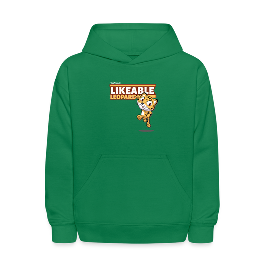 Likeable Leopard Character Comfort Kids Hoodie - kelly green