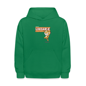 Likeable Leopard Character Comfort Kids Hoodie - kelly green