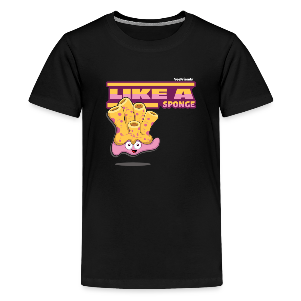 Like A Sponge Character Comfort Kids Tee - black