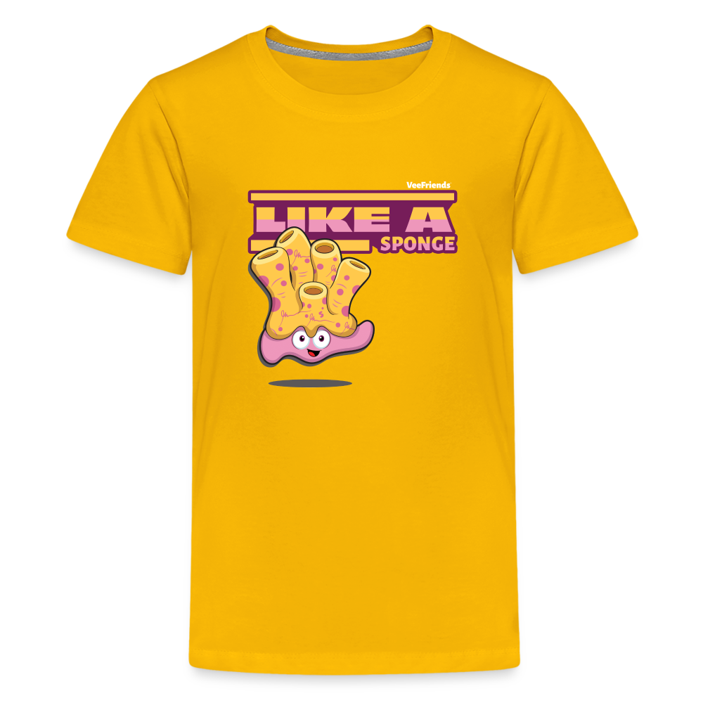 Like A Sponge Character Comfort Kids Tee - sun yellow