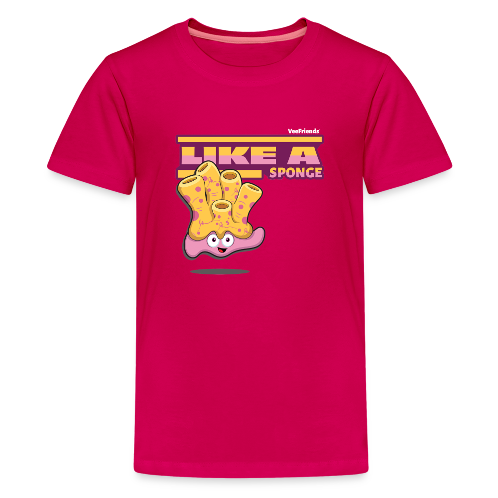 Like A Sponge Character Comfort Kids Tee - dark pink