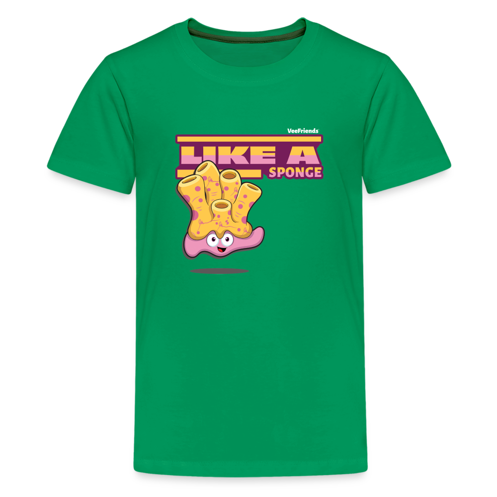 Like A Sponge Character Comfort Kids Tee - kelly green