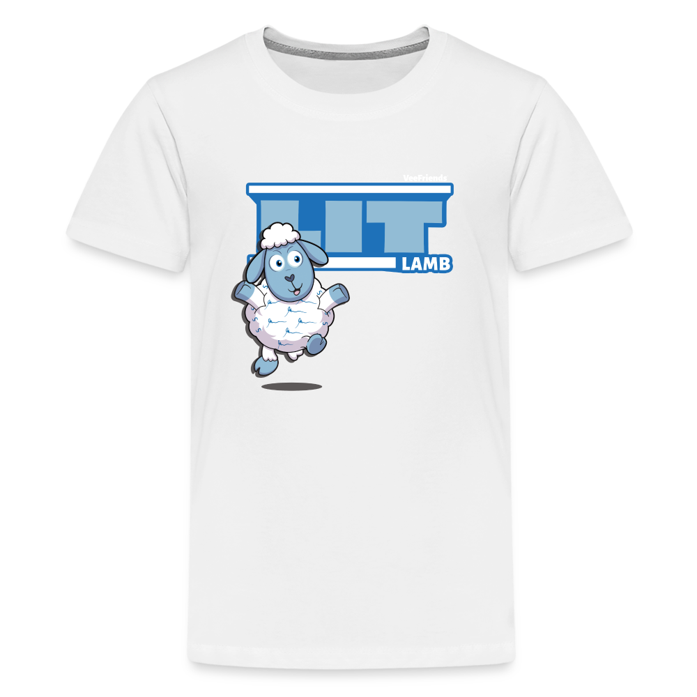 Lit Lamb Character Comfort Kids Tee - white