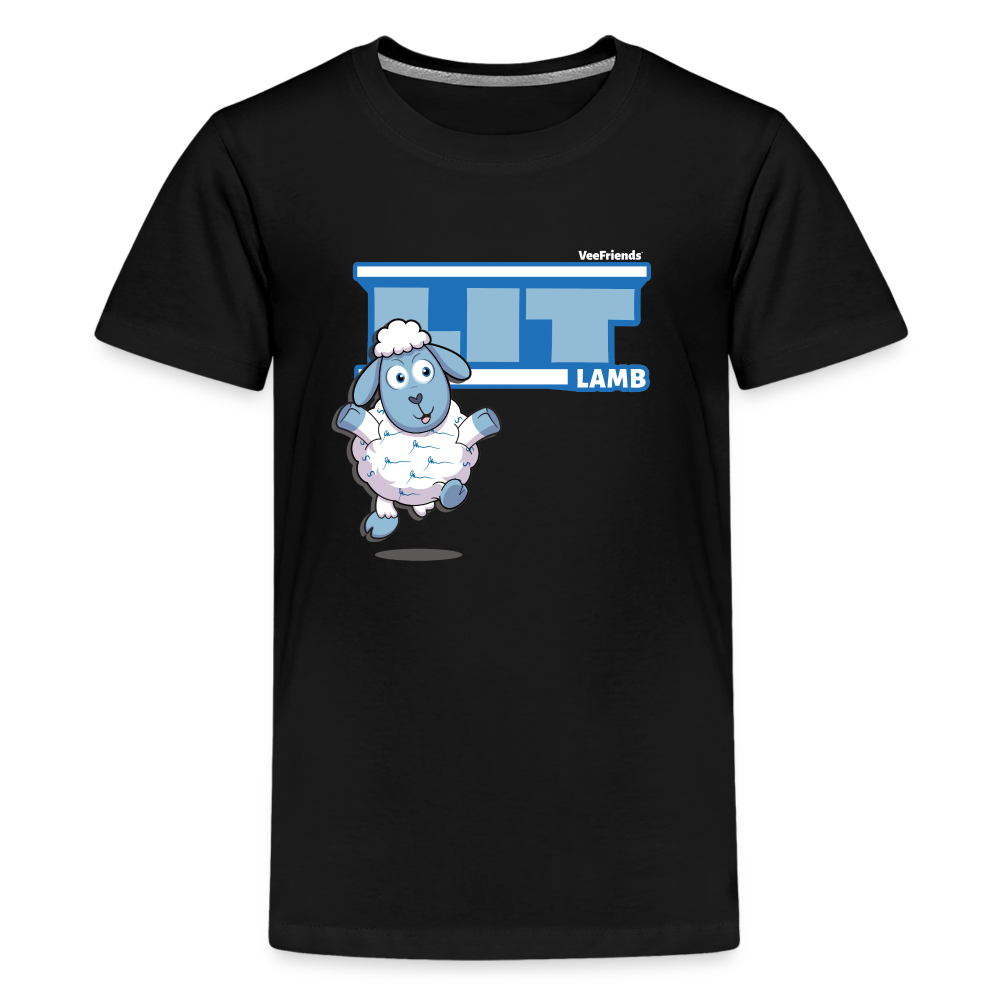 Lit Lamb Character Comfort Kids Tee - black