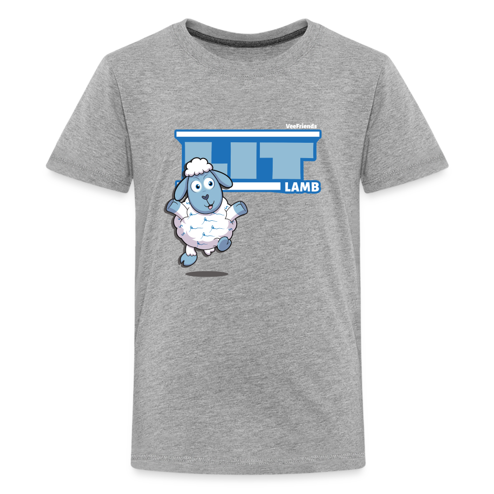 Lit Lamb Character Comfort Kids Tee - heather gray