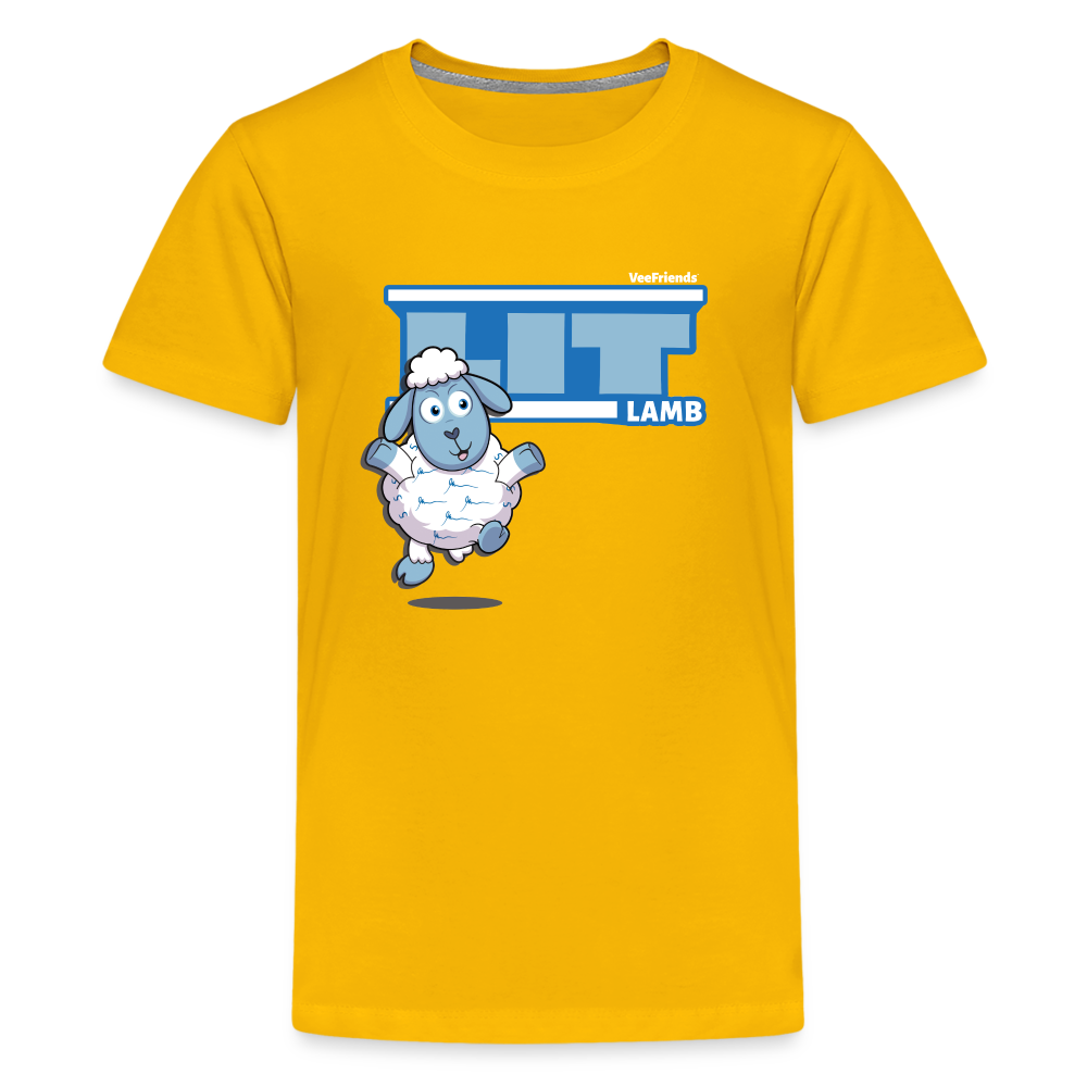 Lit Lamb Character Comfort Kids Tee - sun yellow