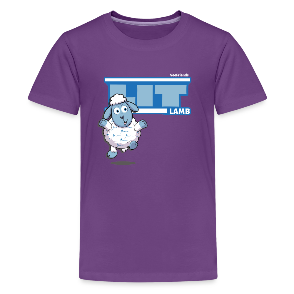 Lit Lamb Character Comfort Kids Tee - purple