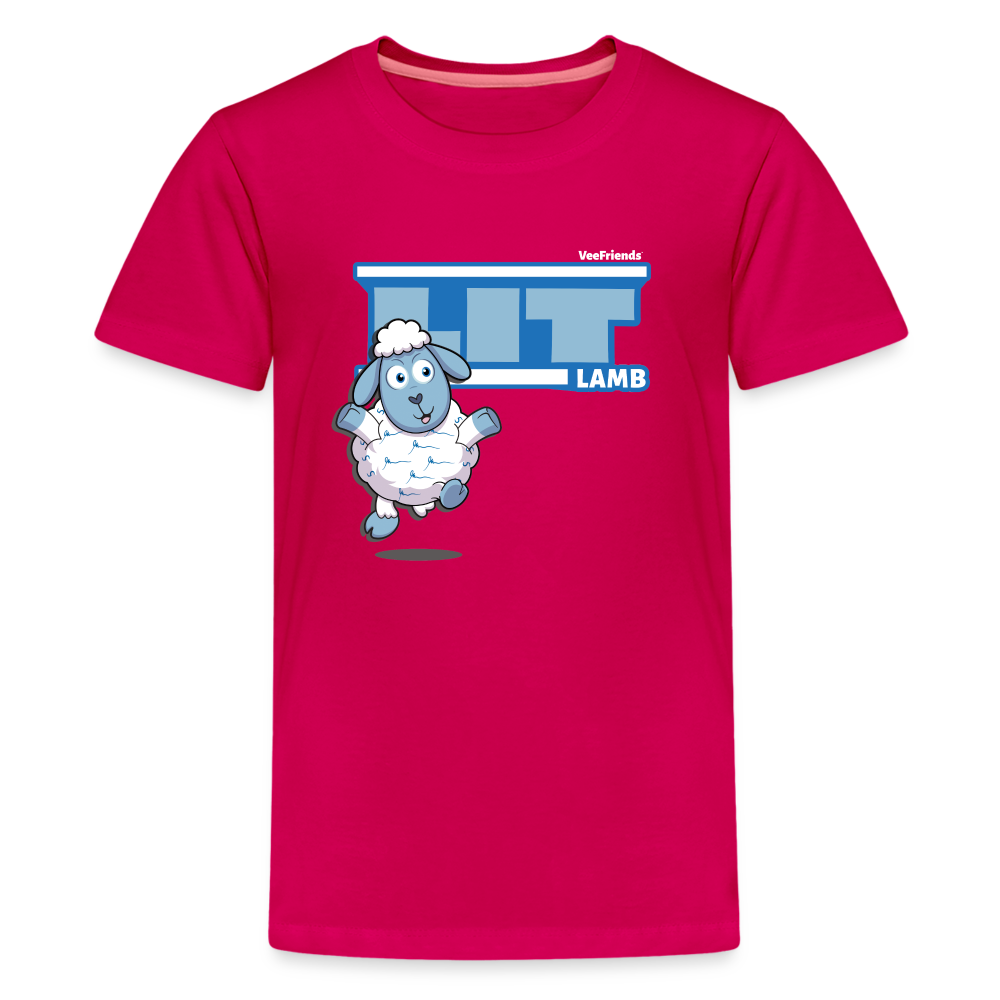 Lit Lamb Character Comfort Kids Tee - dark pink