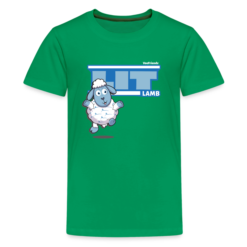 Lit Lamb Character Comfort Kids Tee - kelly green
