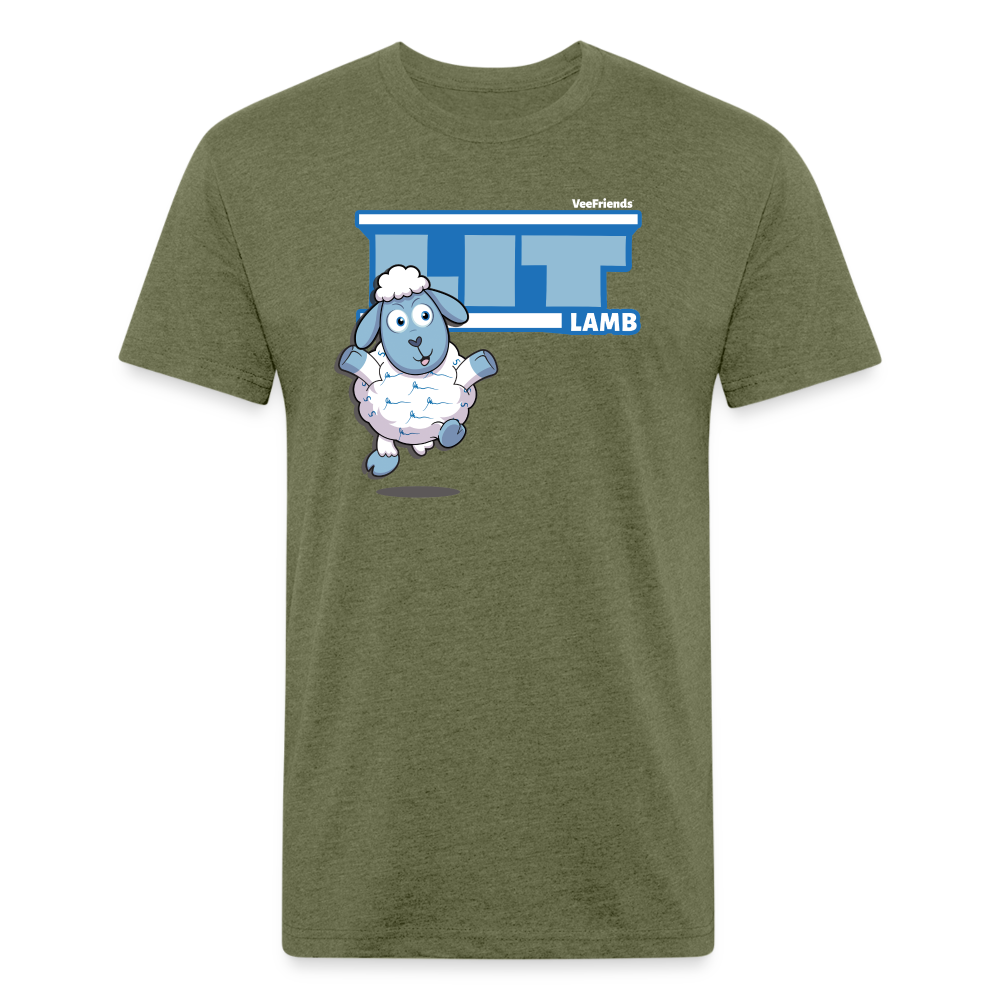 Lit Lamb Character Comfort Adult Tee - heather military green