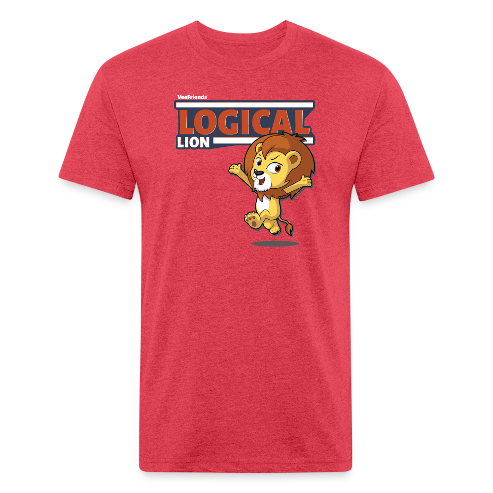 Logical Lion Character Comfort Adult Tee - heather red