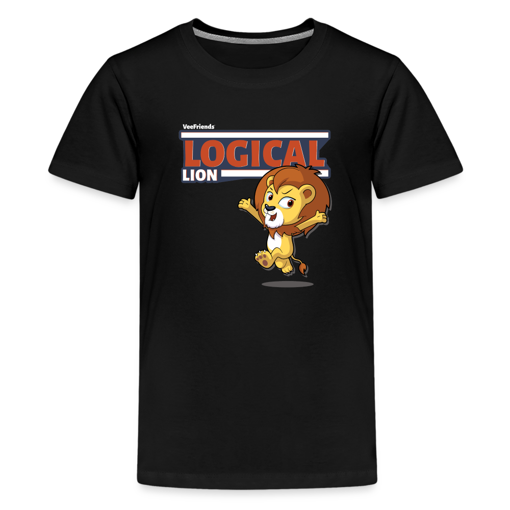 Logical Lion Character Comfort Kids Tee - black