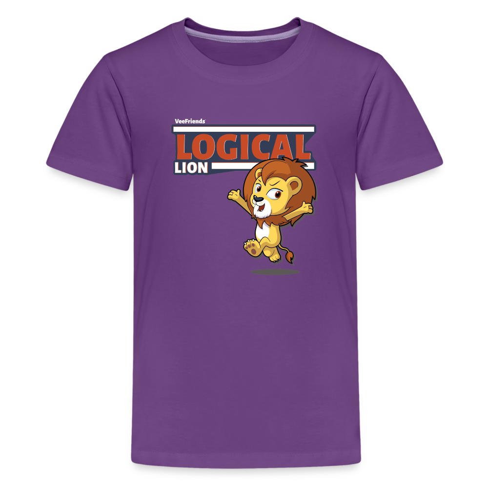 Logical Lion Character Comfort Kids Tee - purple