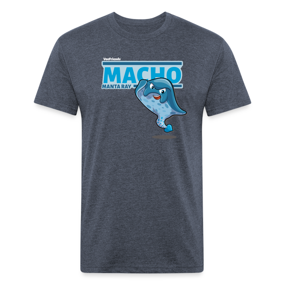 Macho Manta Ray Character Comfort Adult Tee - heather navy