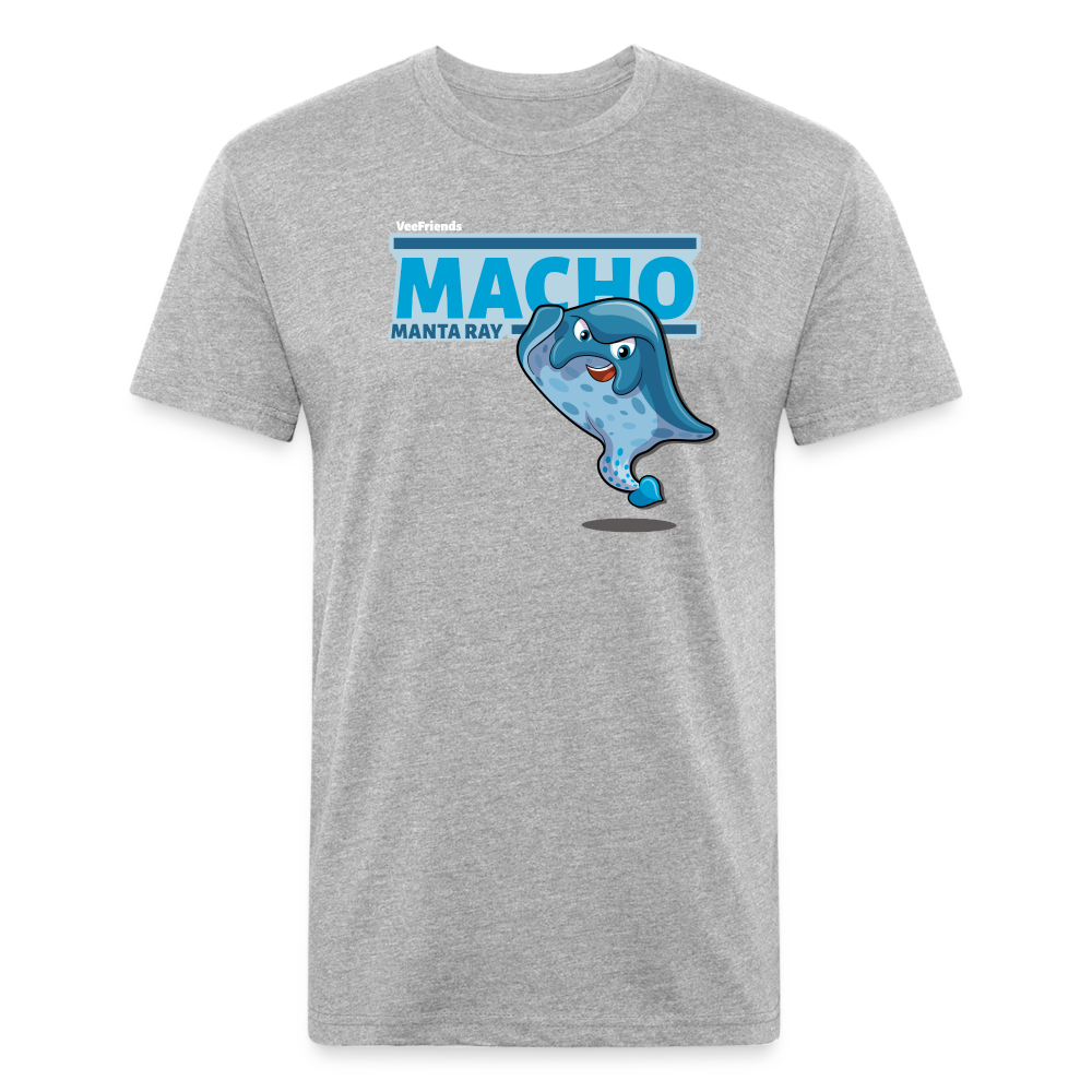 Macho Manta Ray Character Comfort Adult Tee - heather gray