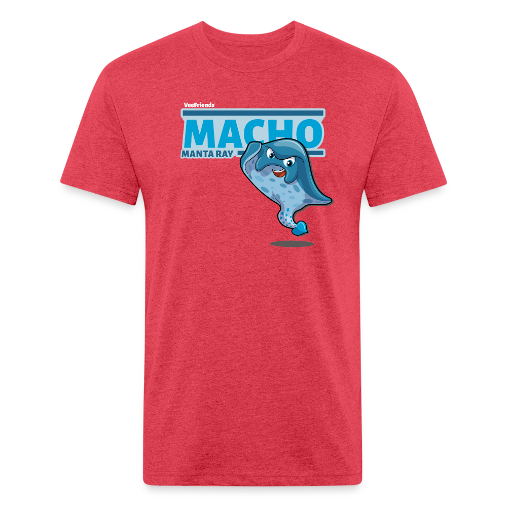 Macho Manta Ray Character Comfort Adult Tee - heather red