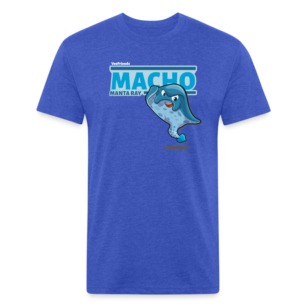 Macho Manta Ray Character Comfort Adult Tee - heather royal