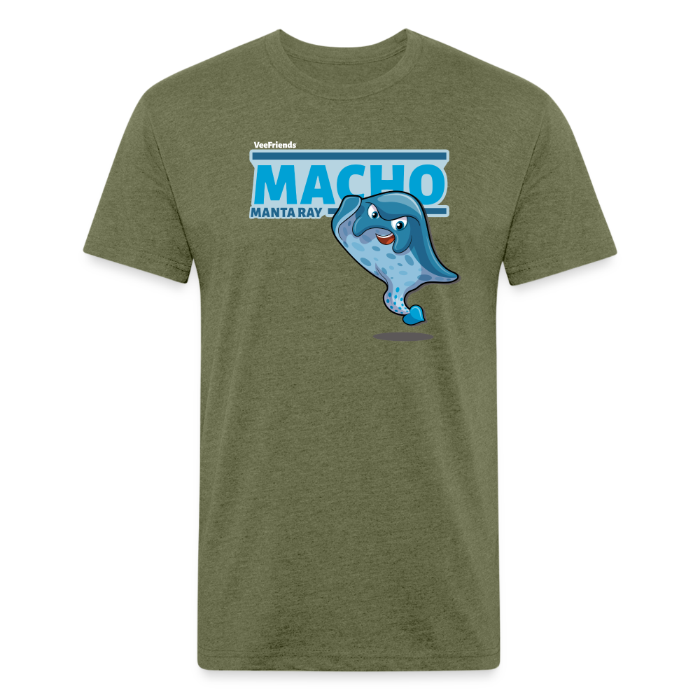 Macho Manta Ray Character Comfort Adult Tee - heather military green