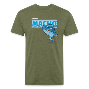 Macho Manta Ray Character Comfort Adult Tee - heather military green