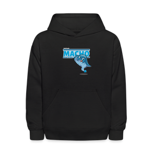 Macho Manta Ray Character Comfort Kids Hoodie - black