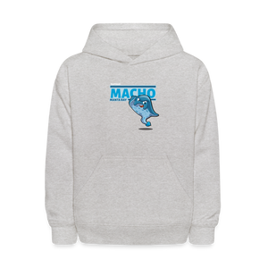 
            
                Load image into Gallery viewer, Macho Manta Ray Character Comfort Kids Hoodie - heather gray
            
        