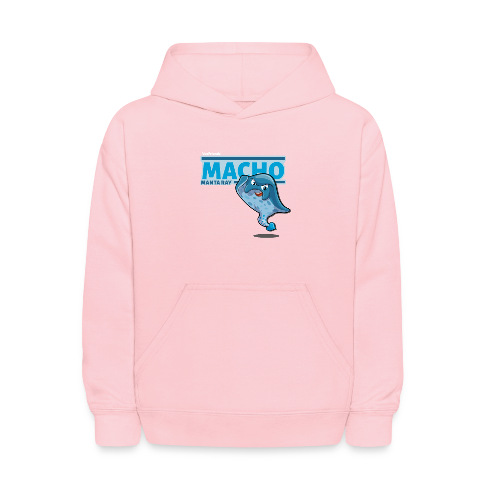 Macho Manta Ray Character Comfort Kids Hoodie - pink