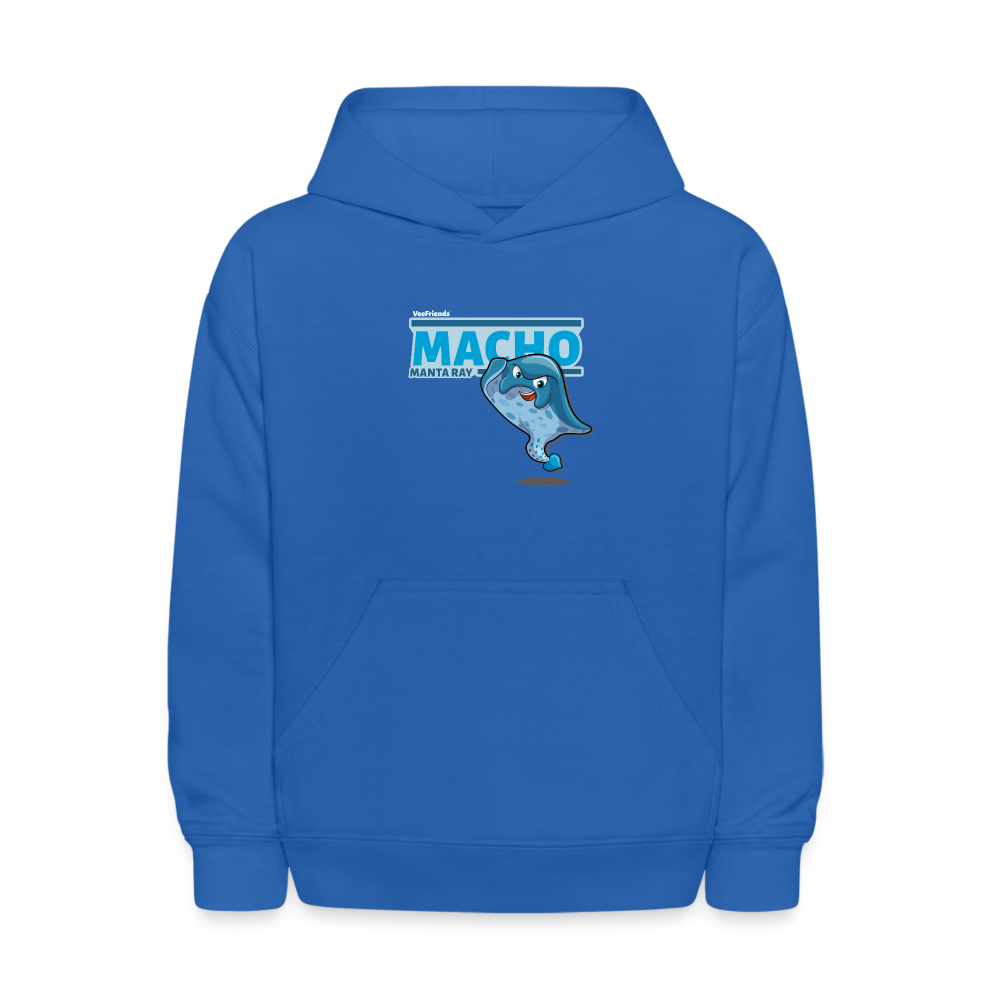 Macho Manta Ray Character Comfort Kids Hoodie - royal blue