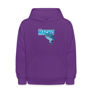 Macho Manta Ray Character Comfort Kids Hoodie - purple