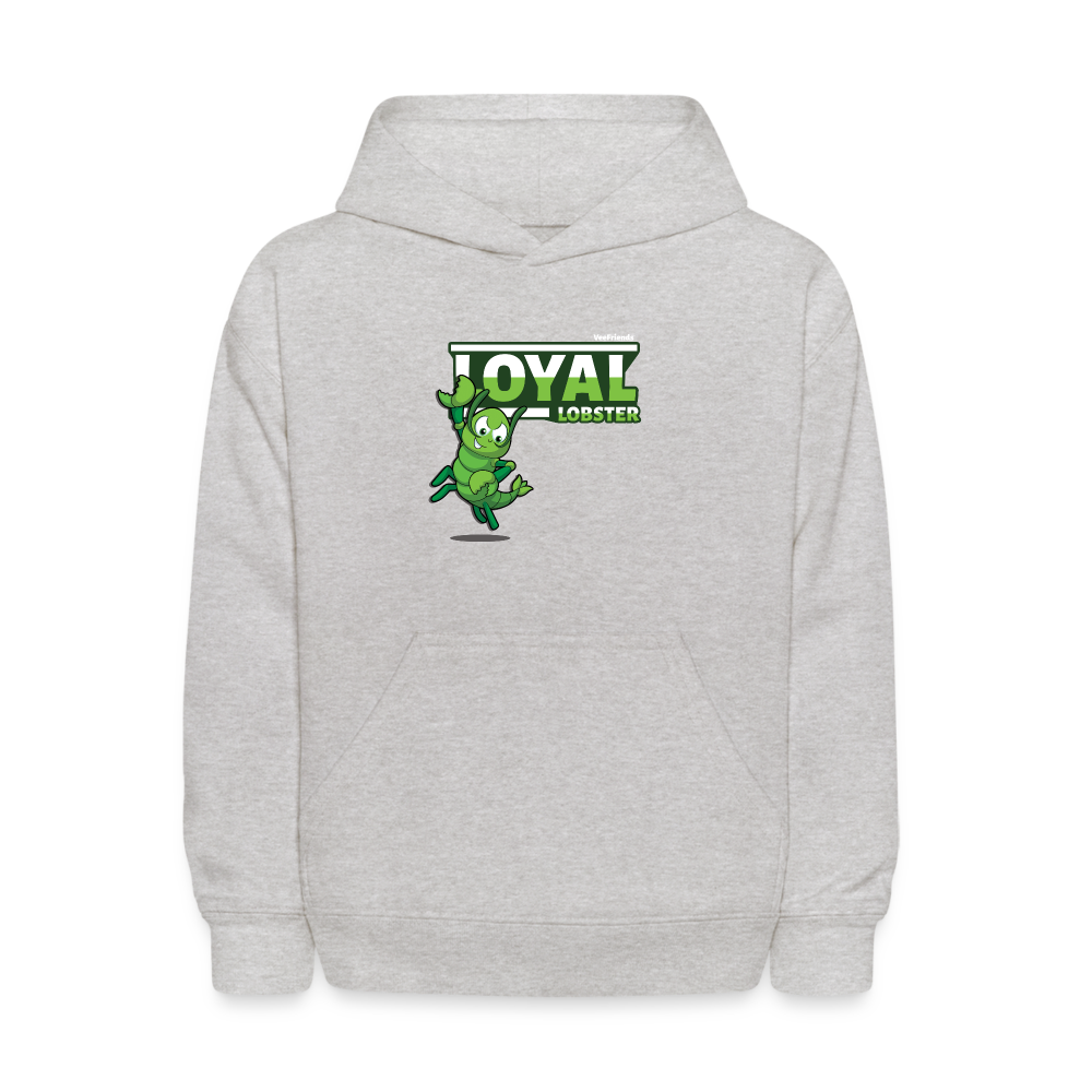 Loyal Lobster Character Comfort Kids Hoodie - heather gray