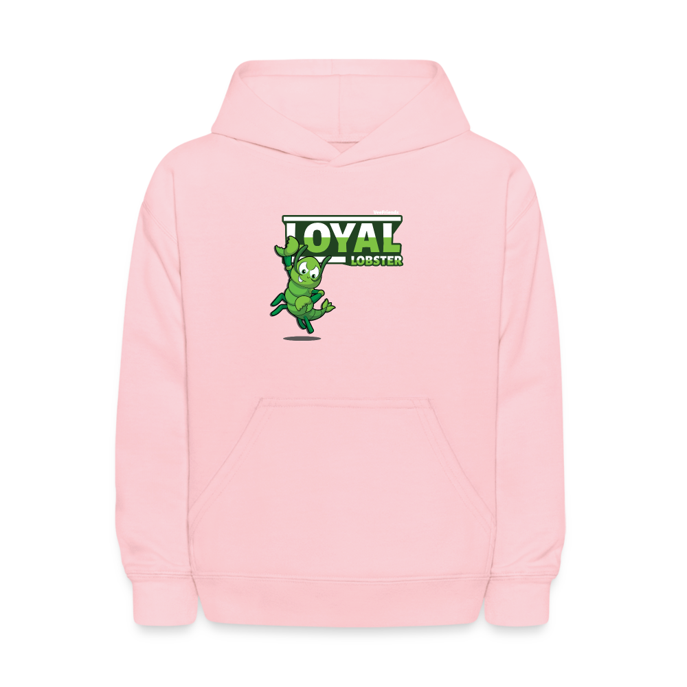 Loyal Lobster Character Comfort Kids Hoodie - pink