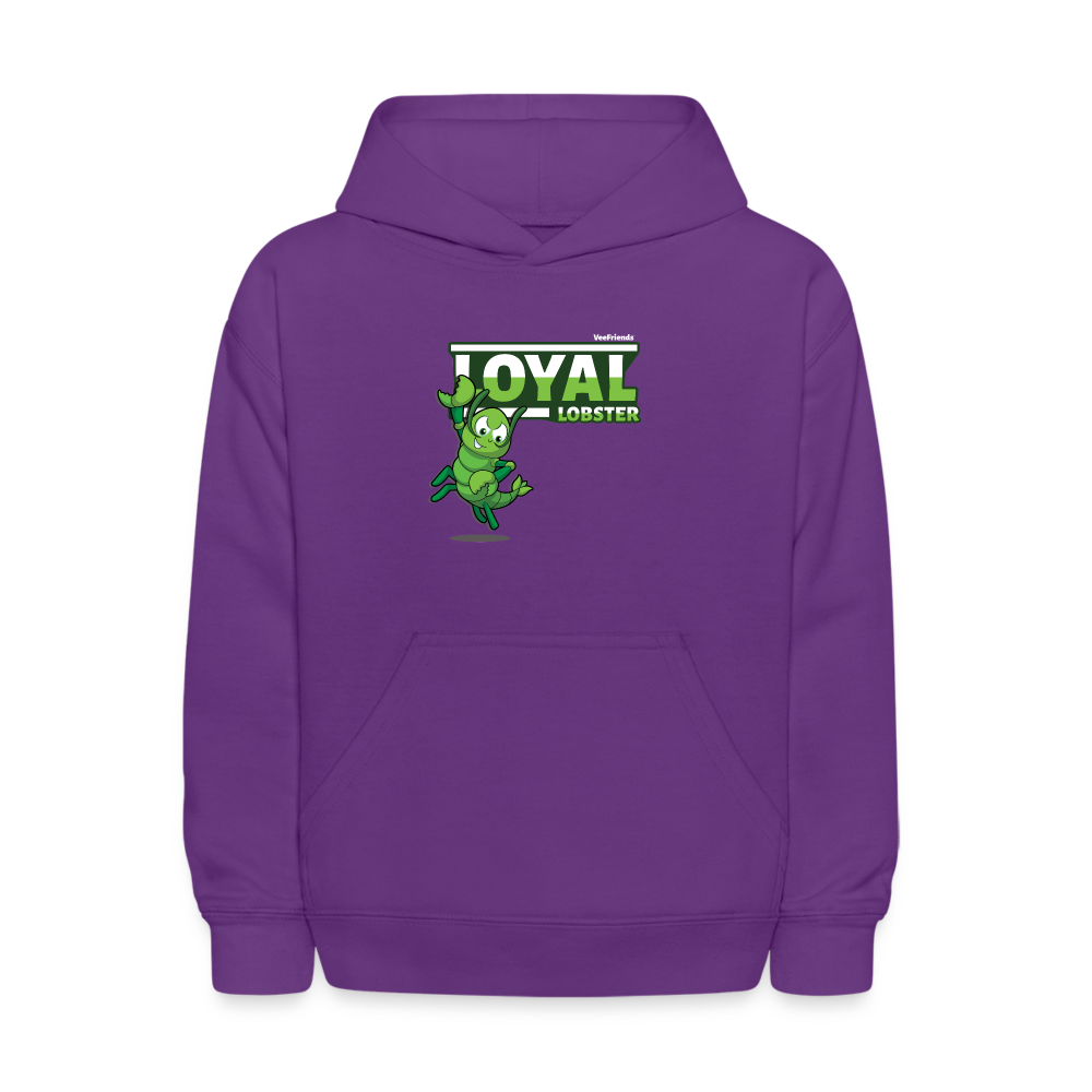 Loyal Lobster Character Comfort Kids Hoodie - purple