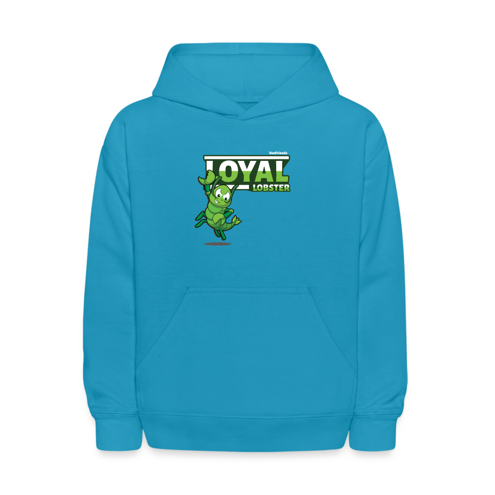 Loyal Lobster Character Comfort Kids Hoodie - turquoise