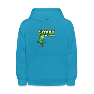 Loyal Lobster Character Comfort Kids Hoodie - turquoise