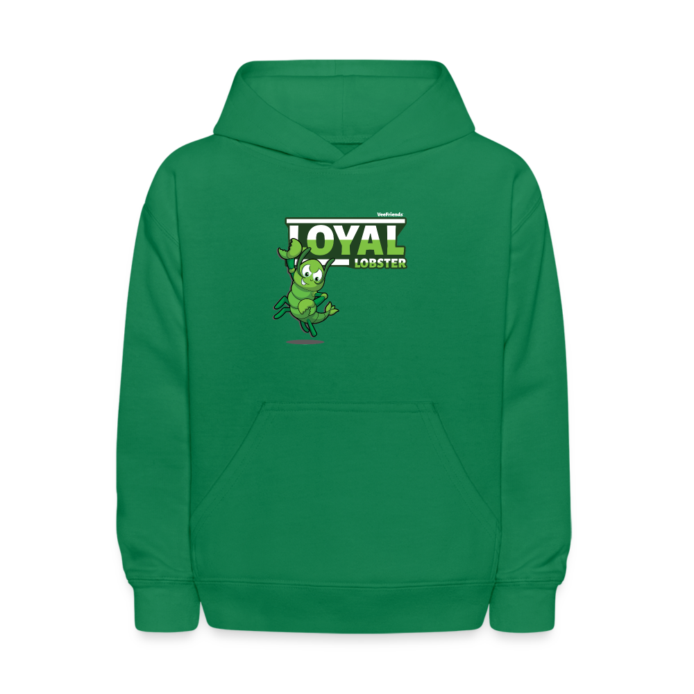 Loyal Lobster Character Comfort Kids Hoodie - kelly green